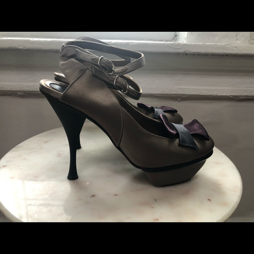 Marni sling back silk shoe